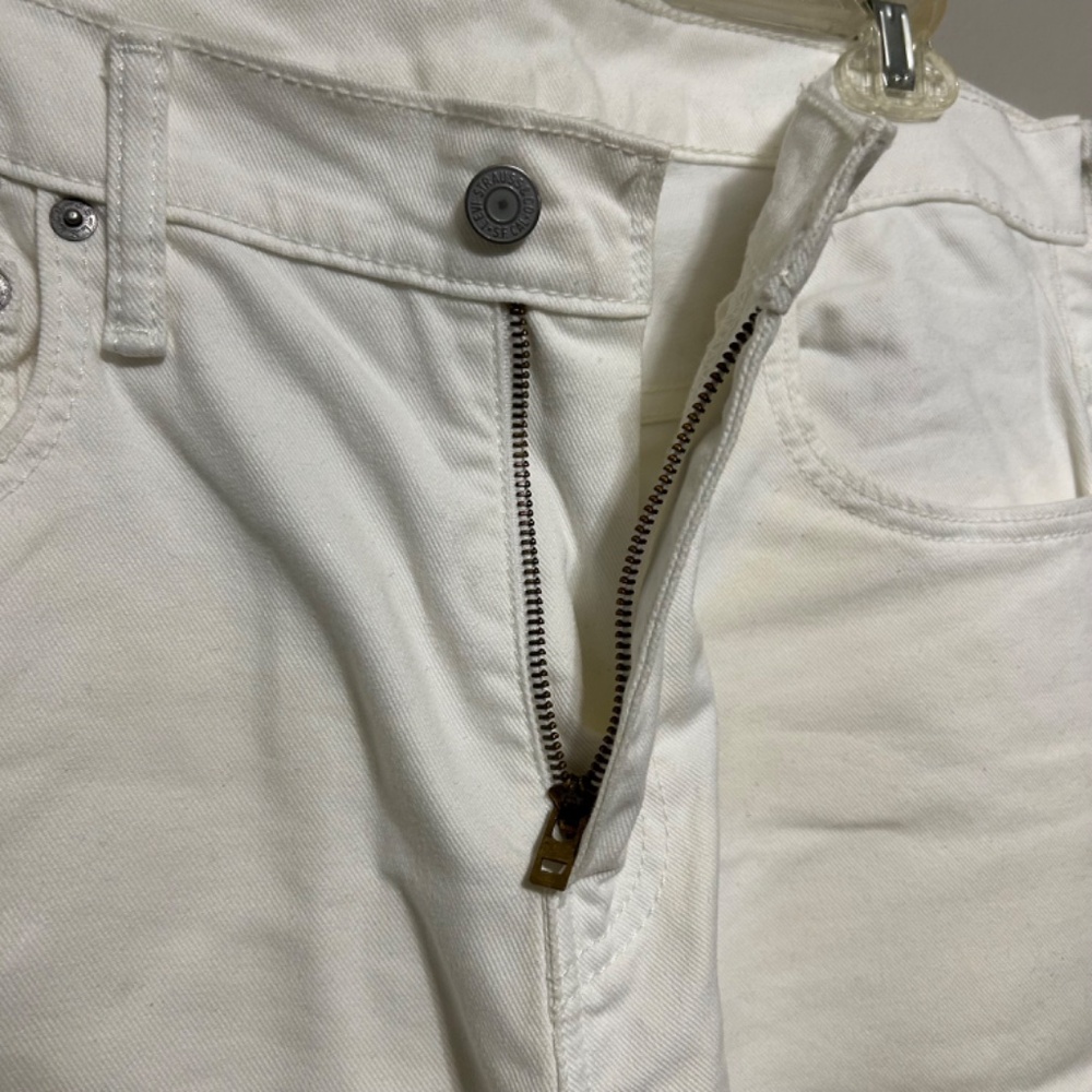 Levi's 569 Men's Jeans 34X33 White Cream Tan Loose Straight Retro Casual Stretch - Picture 7 of 8
